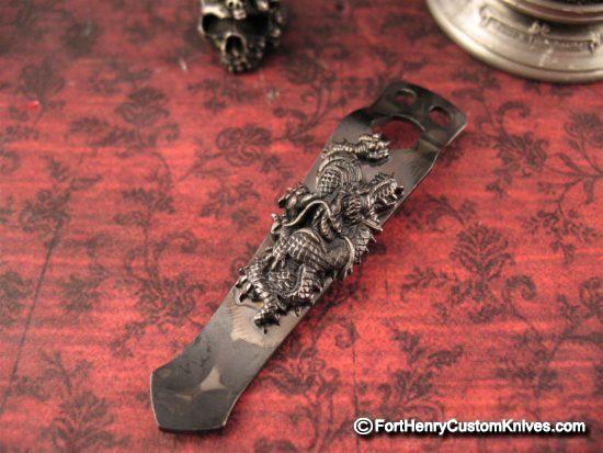 Steel Flame - Custom Dragon Flashlight Clip - Silver - Image 2