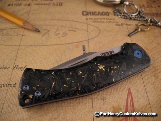 Michael Zieba - NEW - Custom Heritage Slipjoint - M390 Brass & Carbon Fiber - Image 2