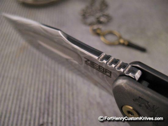 Michael Zieba / Jason Knight - Custom Mini-S5 Flipper w/San Mai Blade - Bronze Backspacer - Image 5