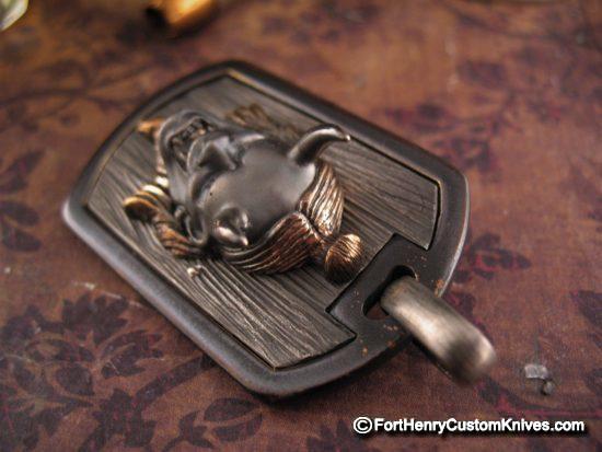 Beard & Bones - Tri Metal 3D Dog Tag - "Hannya" - Image 4