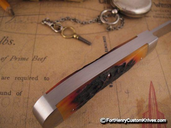 Jim Dunlap - Custom Saddlehorn Trapper - Amber Stag - Image 5