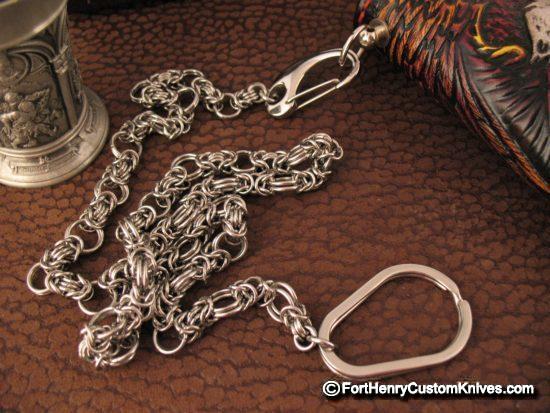 Vardi - Large Custom Leather Wallet - Hidden Knife - w/Chain - Image 8
