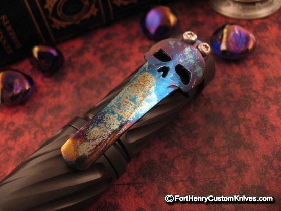 Ramon Chaves - Custom Cobalt Flashlight Clip - Chaves Skull - Image 2