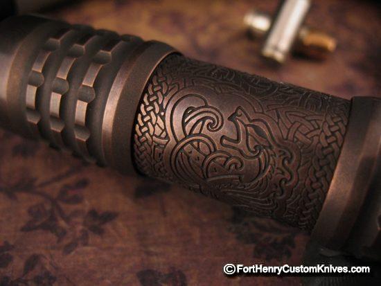 Ti2Design / Mike Bond - Custom Copper Pele Light  - "Viking" Etch - Image 5