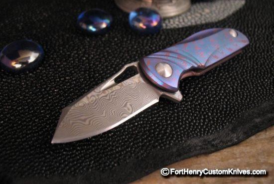 Rike Knife - NEW Miniature Bumble Bee Flipper - Damasteel - Image 3