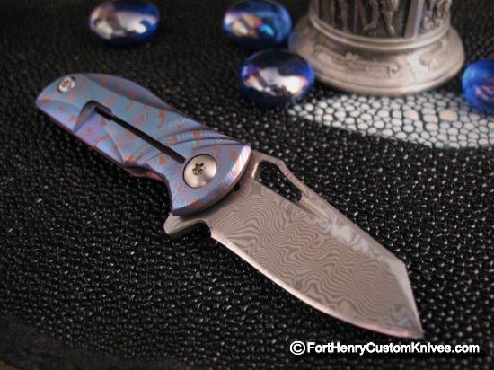 Rike Knife - NEW Miniature Bumble Bee Flipper - Damasteel - Image 7