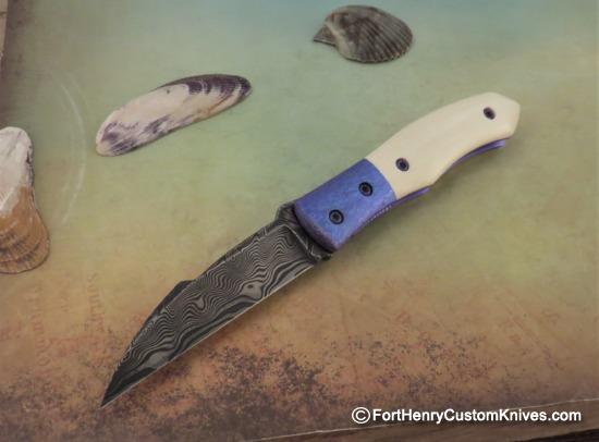 Alan Folts - Custom Old School Liner Lock - Damasteel