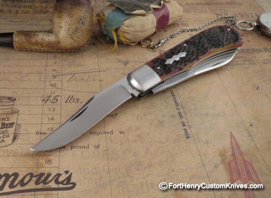 Jim Dunlap - Custom XL Two Blade Trapper - Jigged Bone - Image 2