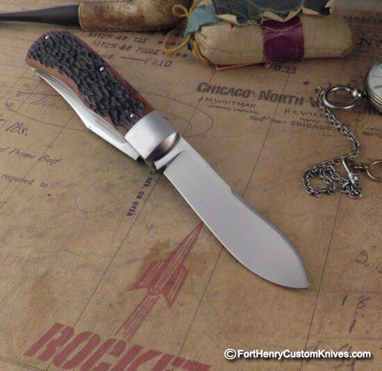 Jim Dunlap - Custom XL Two Blade Trapper - Jigged Bone - Image 4