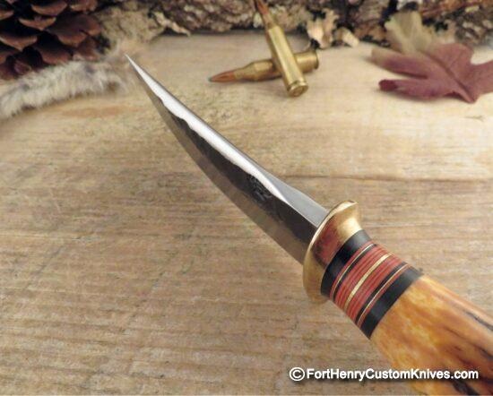 Jim Behring ~ Treeman Knives - Fox River Hunter - Amber Sambar Stag - Image 2