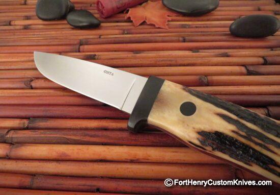 Hiroaki Ohta - Sambar Stag Deep Woods Belt Knife - Leather Sheath - Image 2